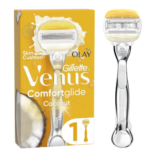 Жіноча бритва Gillette venus pro comfortglide coconut, з 3 змінними головками